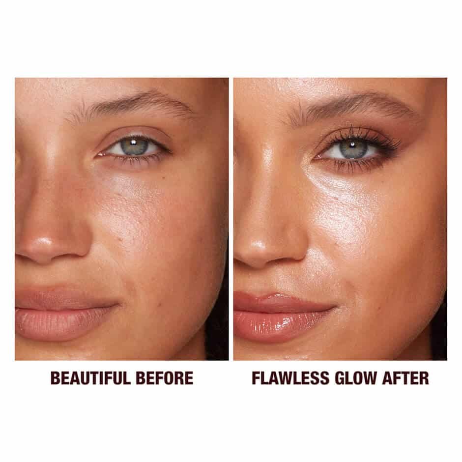 Before and After Charlotte Tilbury's flawless filter 