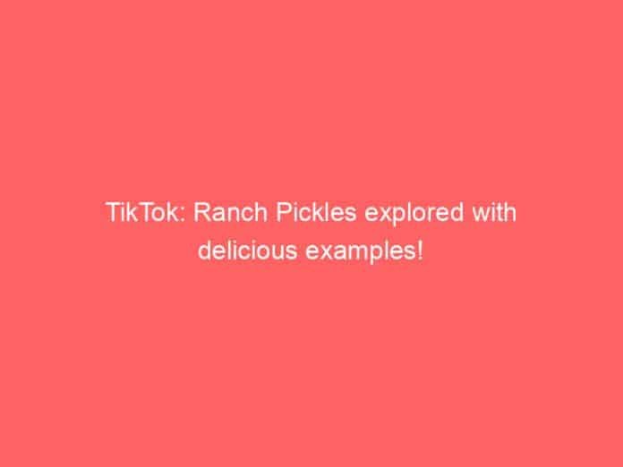 tiktok ranch pickles explored with delicious examples