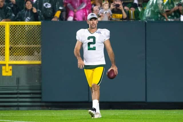 Mason Crosby on the field - missing the goal