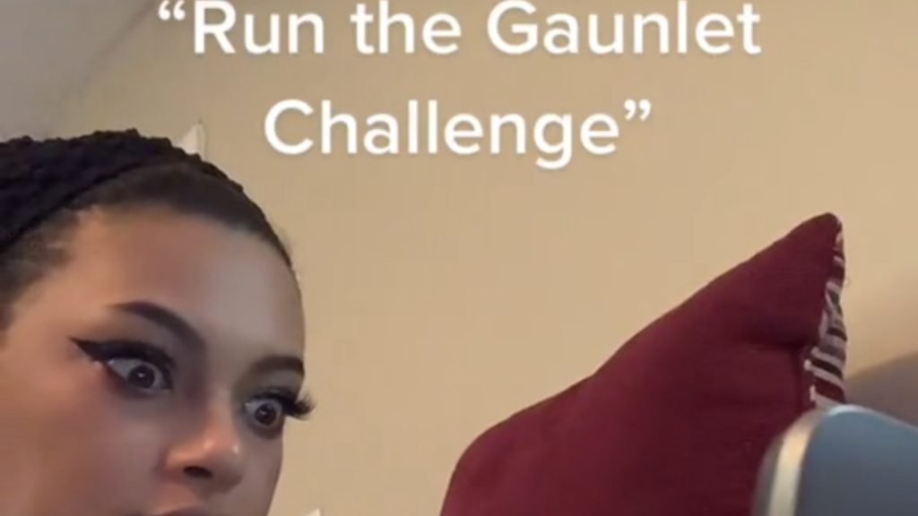 Run the gauntlet challenge leaves woman shocked
