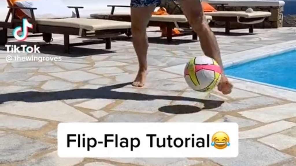 Football player does Flip Flap on TikTok